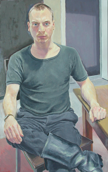 Peter, todesmutig, 1986,  Tempera/Ölfarben auf Hartfaser, 120 x 75 cm